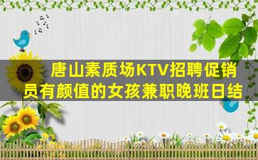 唐山素质场KTV招聘促销员有颜值的女孩兼职晚班日结